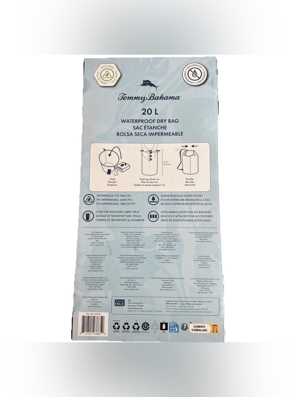 Tommy Bahama Waterproof Dry Bag 20L TPU Waterproof Dry Bag - New & Fast Shipping - Picture 6 of 6